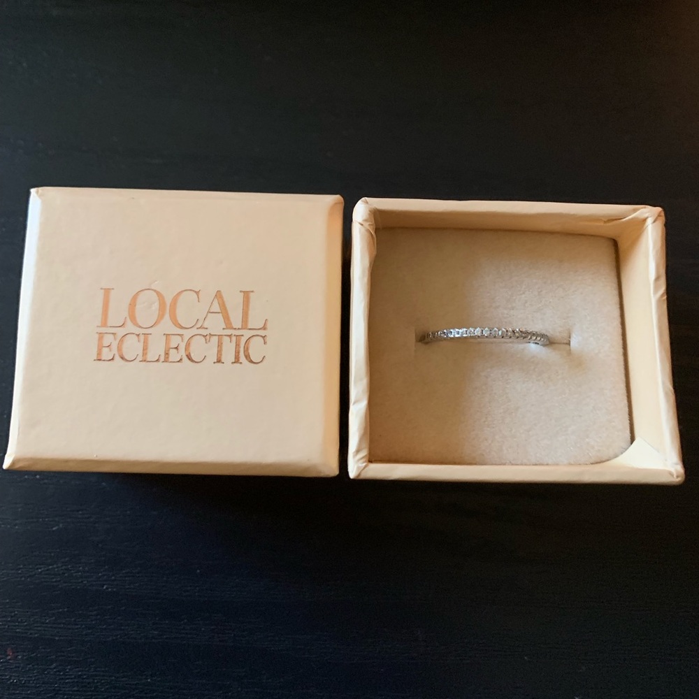 Local eclectic sterling silver half eternity band